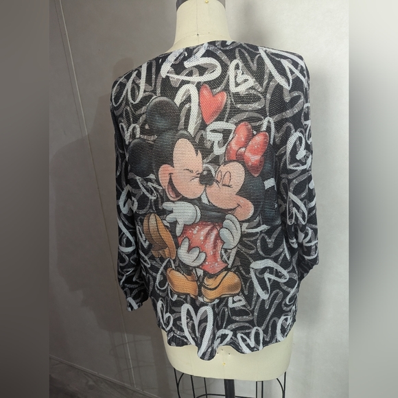 FREE For Humanity Dolman Sleeve Mickey and Minnie Mouse Top - Picture 10 of 12